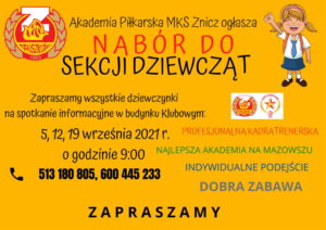 Read more about the article Sekcja dziewcząt w MKS Znicz! NABORY – CZAS START!
